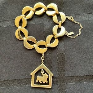 Vintage Monet bracelet with spinning dog charm